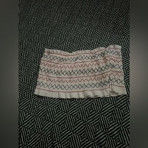 Xhileration with Target, white ruched bandeau with embroidery swimsuit top